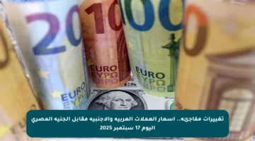 تغييرات مفاجئة.. أسعار العملات العربية والأجنبية مقابل الجنيه المصري اليوم 17 سبتمبر 2025